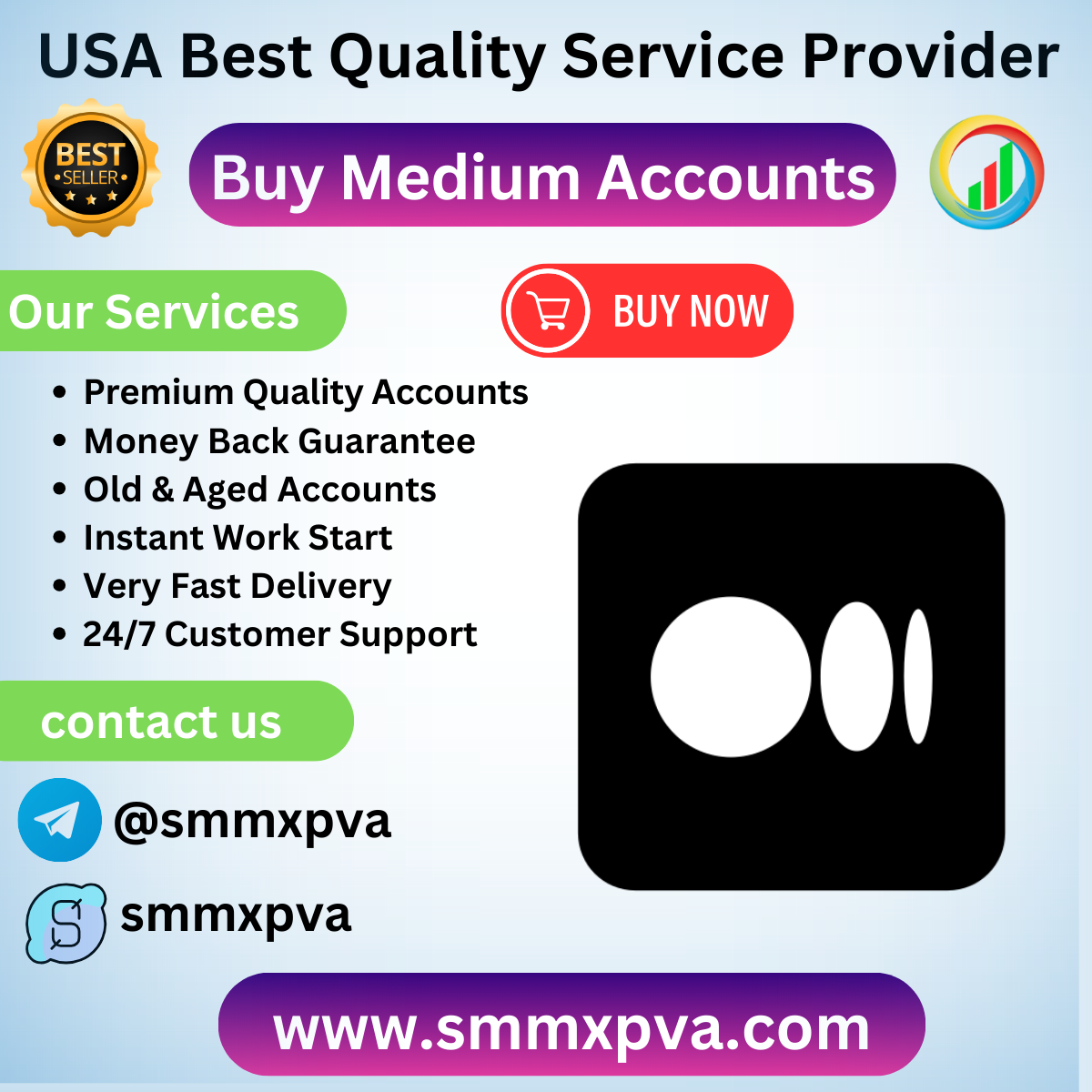 Buy Medium Accounts - SMM X PVA