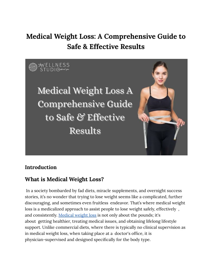 PPT - Medical Weight Loss: A Comprehensive Guide to Safe & Effective Results PowerPoint Presentation - ID:14306924