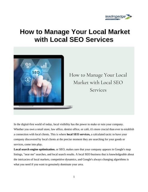 How Local SEO Services Help You Own Your Local Market Online | PDF