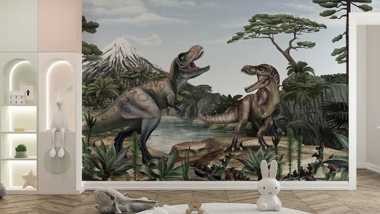 Wild and Wondrous: Dinosaur Mural Wallpaper for Boys' Room | Medium Blog