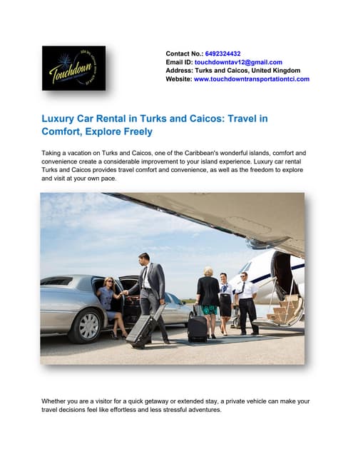 Luxury Car Rental in Turks and Caicos Travel in Comfort Explore Freely.pdf
