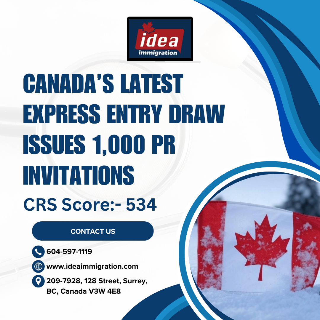Canada’s Latest Express Entry Draw Issues 1,000 PR Invitations - Idea immigration