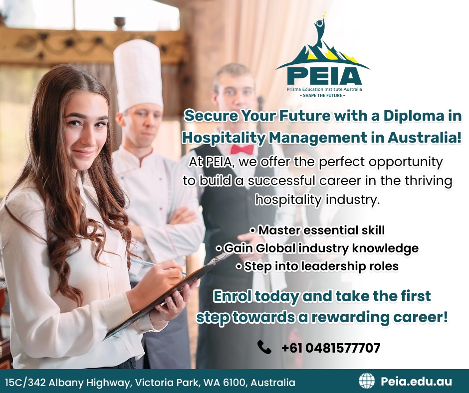 Unlock Hospitality Management Courses in Australia at PEIA – Prisma Education Institute Australia (PEIA)