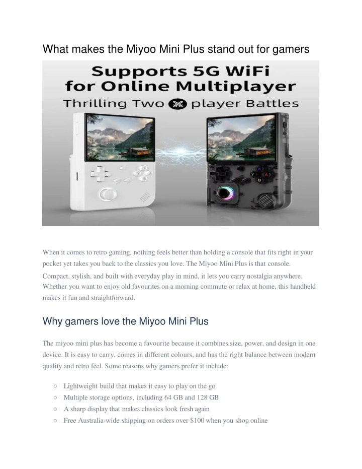 PPT - What makes the Miyoo Mini Plus stand out for gamers PowerPoint Presentation - ID:14481795