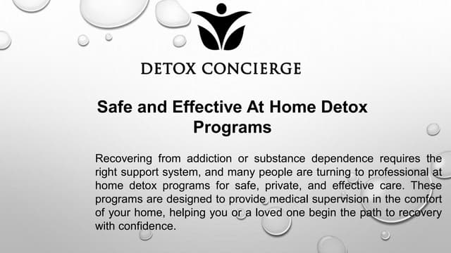 Safe and Effective At Home Detox Programs | PDF