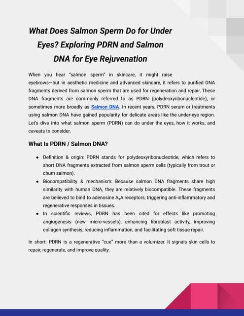 What Does Salmon Sperm Do for Under Eyes?  | PDF