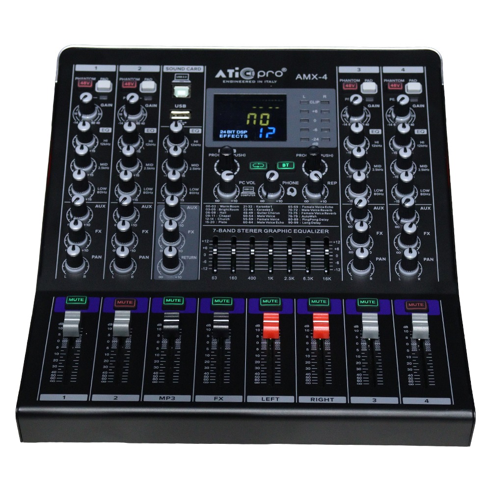 Professional 4 Channel Live Mixer Model AMX 4 for Superior Audio Control
