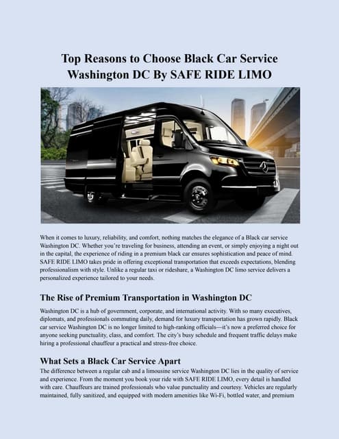 Top Reasons to Choose Black Car Service Washington DC By SAFE RIDE LIMO.docx.pdf