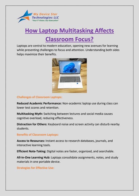 How Laptop Multitasking Affects Classroom Focus? | PDF
