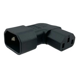 Left Angle IEC C13 to IEC C14 Plug Adapter