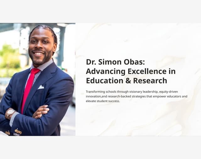 Dr. Simon Obas: Advancing Excellence in Education & Research | PPTX