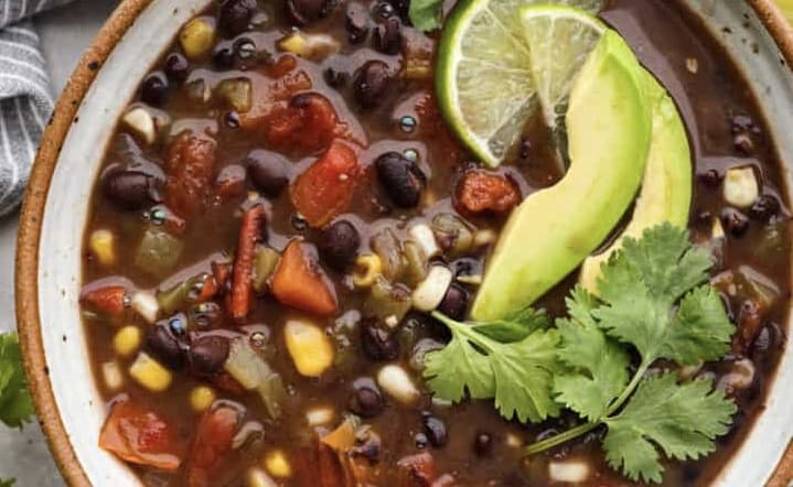 20 Minute Black Bean Soup: Healthy, Cozy, and Quick.