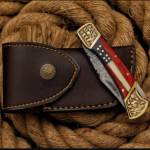 Damascus steel blade knife