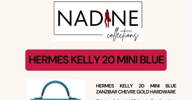 HERMES Kelly 20 Mini Blue