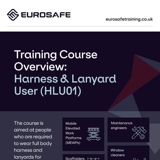 Training Course Overview: Harness & Lanyard User (HLU01) | PDF