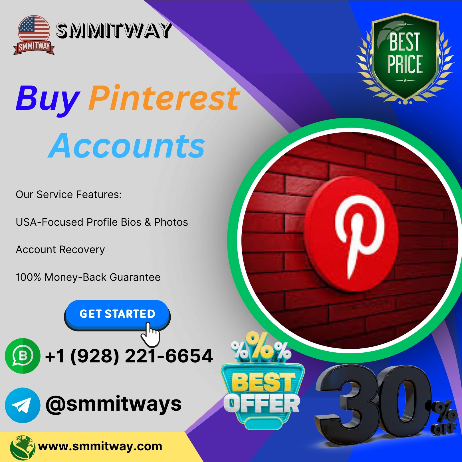 Buy Pinterest Accounts -Pinterest accounts at anytime!