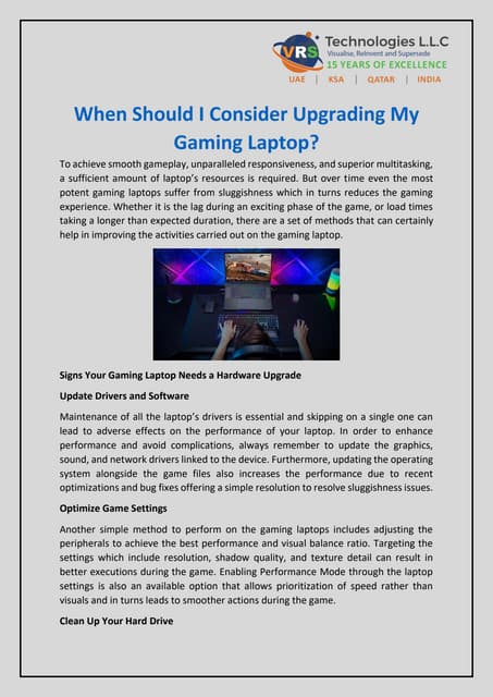 When Should I Consider Upgrading My Gaming Laptop? | PDF