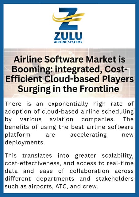 Airline Software Market is Booming integrated, Cost-Efficient Cloud-based Players Surging in the Frontline .pdf