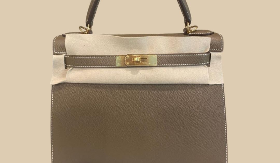 Classic Elegance Perfected: The HERMES Kelly 28 Bag Etoupe Epsom