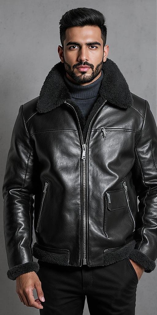 Muhammad Shearling Leather Jacket for Men – 100% Genuine