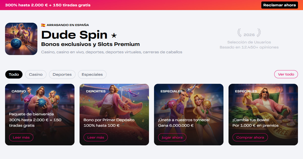 Dude Spin ➥ Análisis completo 2026 – Juegos y bonos