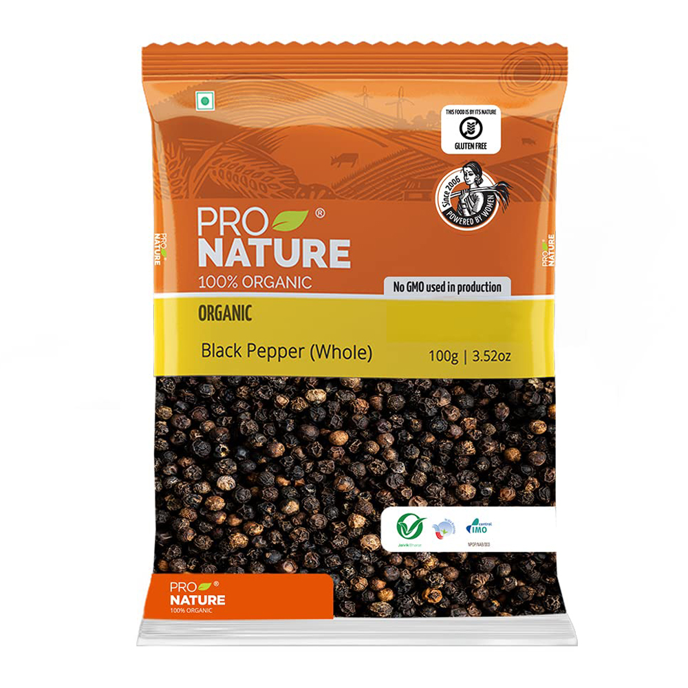 Black Pepper (Whole) 100g - Pro Nature Organic Foods