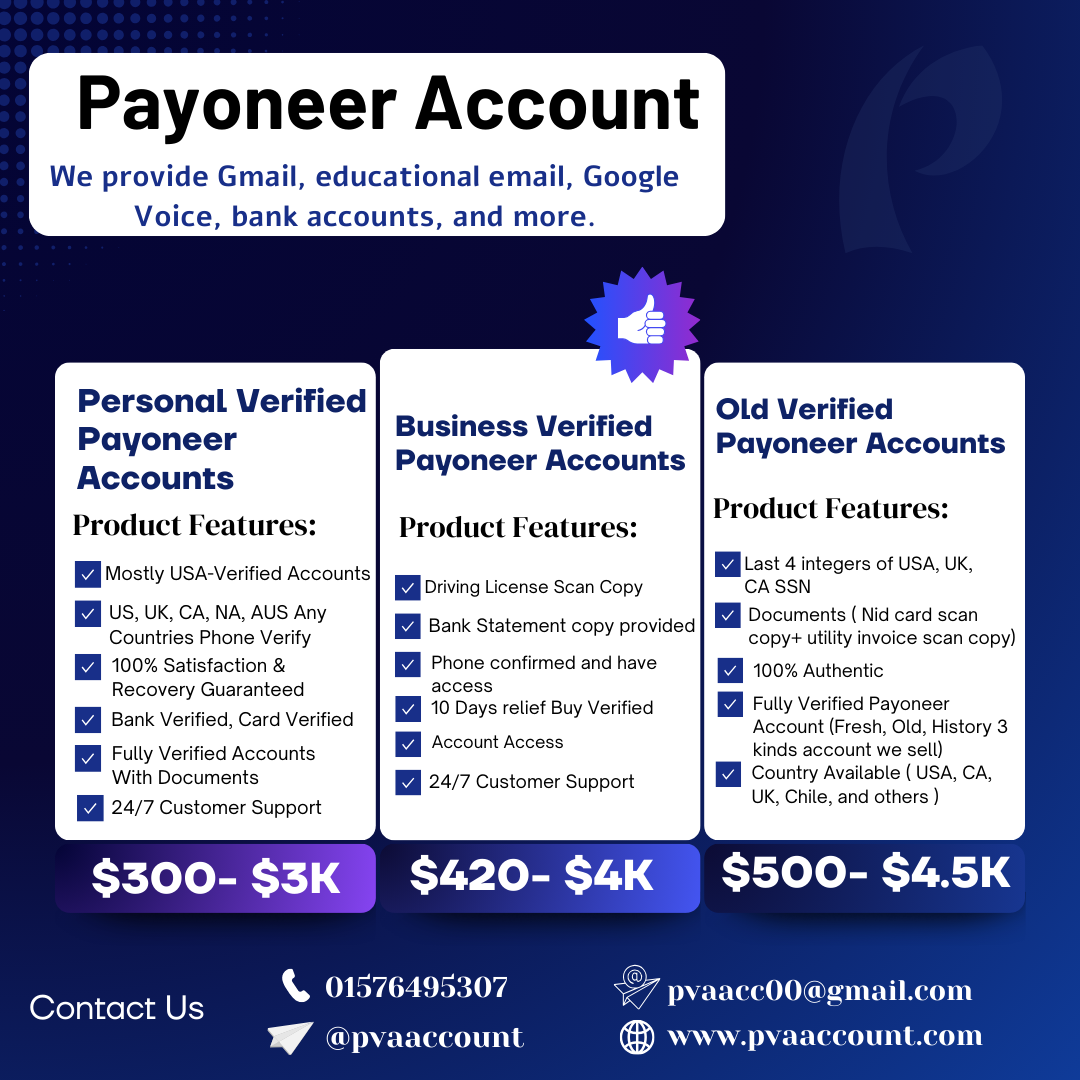 Buy Payoneer Account | Verified & 100% Secure | pvaaccount