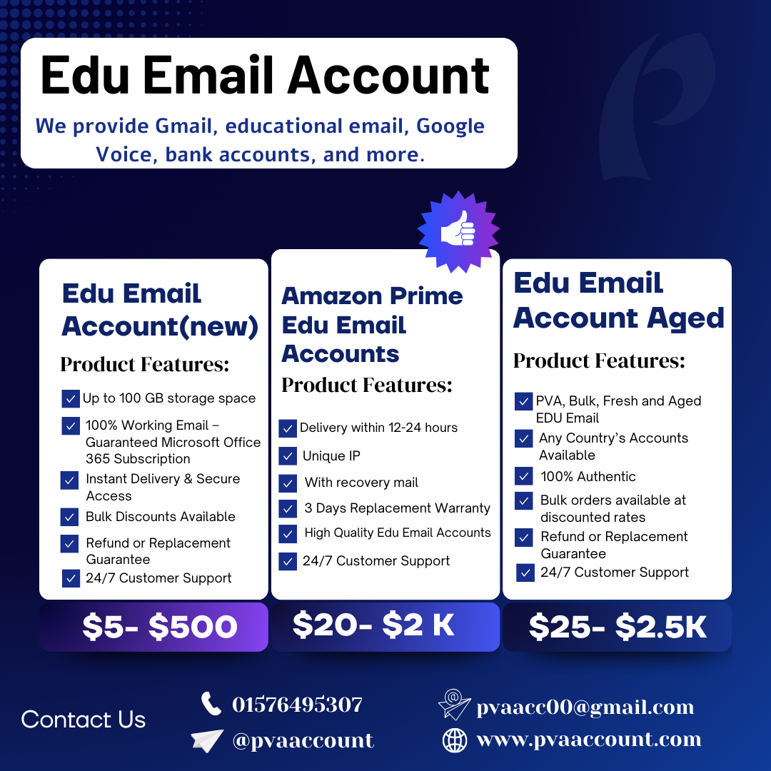 Buy Edu Email Account – Verified & 100% Safe | PVAAccount
