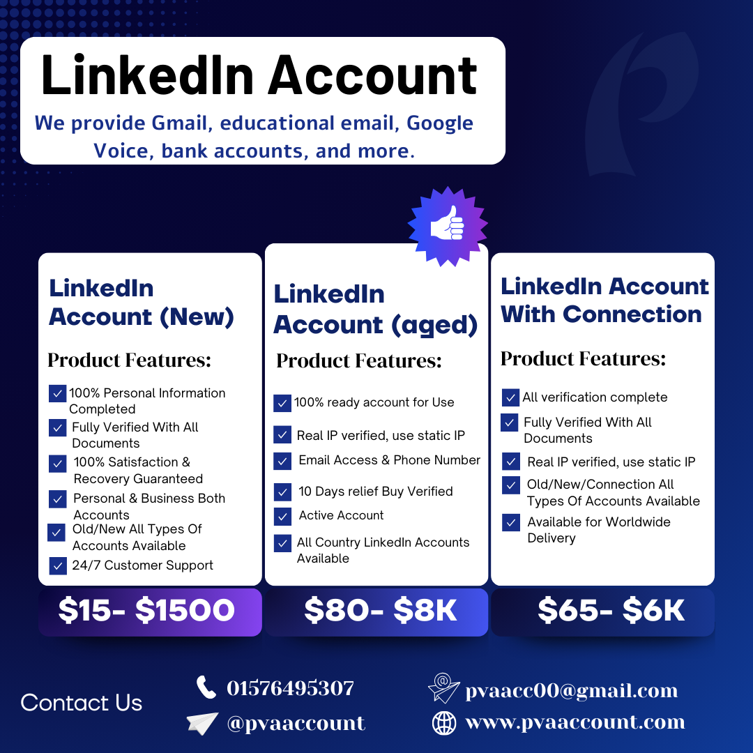 Buy LinkedIn Account | 100% Verified & Aged Safe Profiles