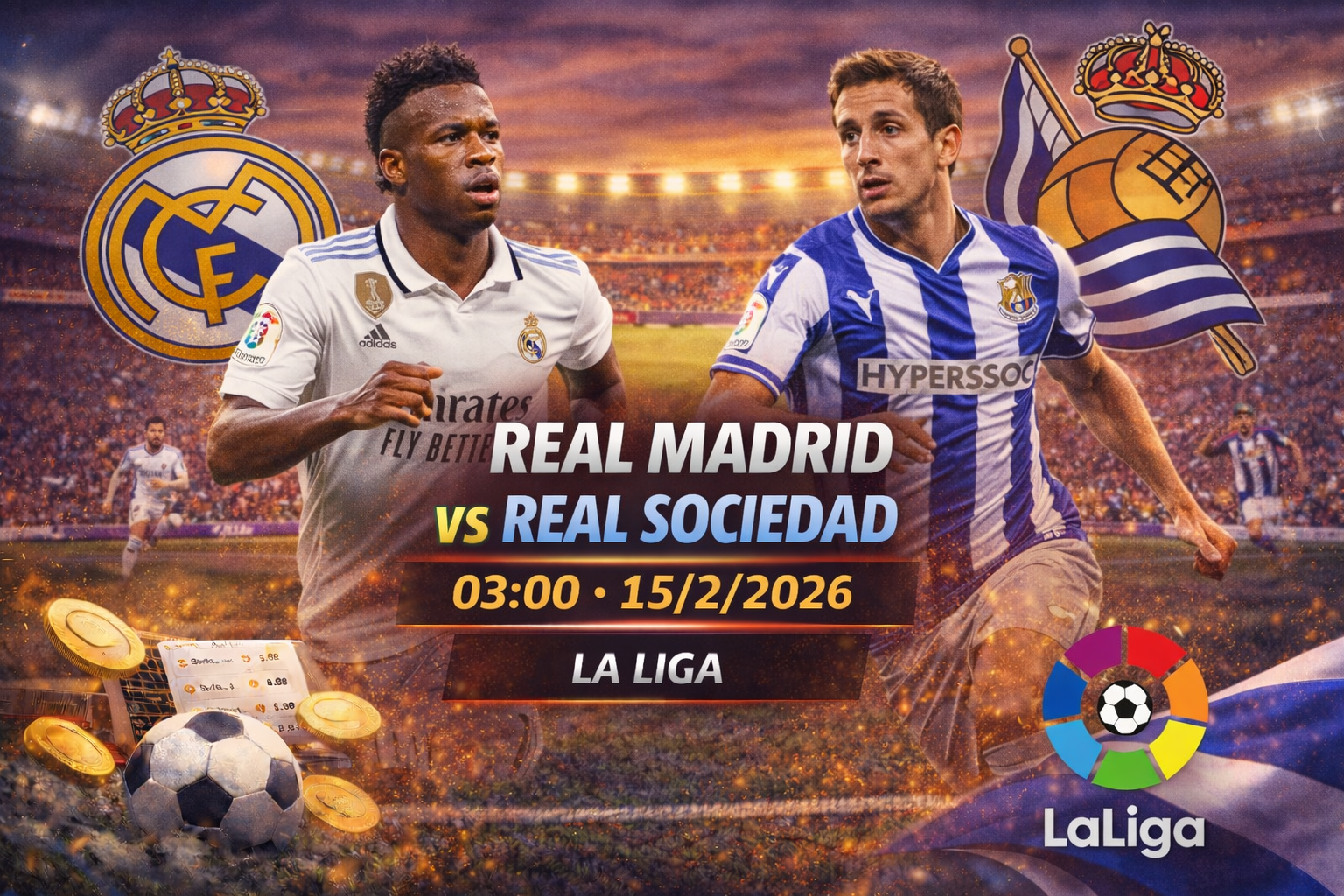 Soi Kèo Real Madrid vs Sociedad, 3h Ngày 15/2 – La Liga