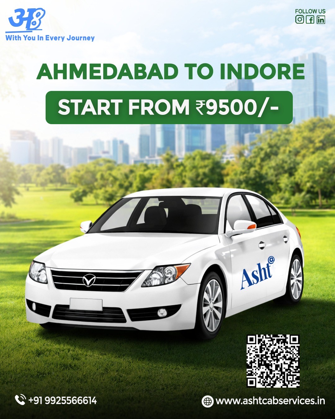 Ahmedabad To Indore Taxi | Indore To Ahmedabad Taxi | One Way & Round Trip Cab ₹6999 | Asht Cab Service