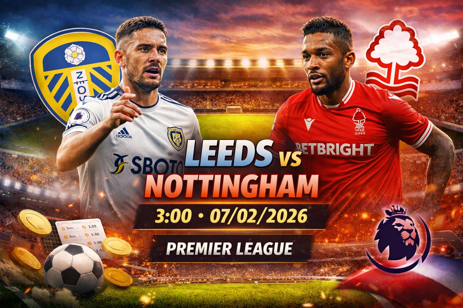 Soi kèo Leeds Utd vs Nottingham Forest, 3h ngày 7/2 – Premier League