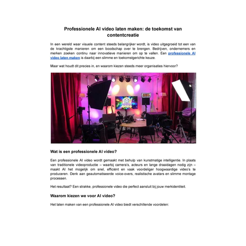 Professionele AI video laten maken: slim, snel en effectief