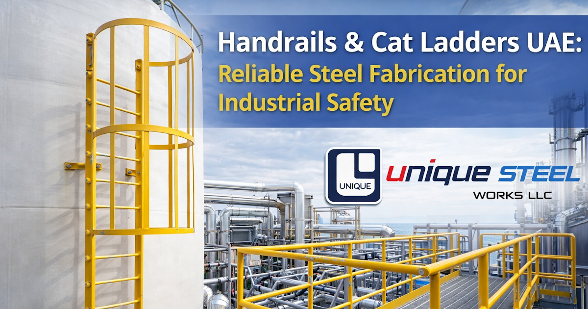 Uniquesteeluae: Handrails & Cat Ladders UAE: Reliable Steel Fabrication for Industrial Safety