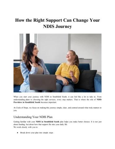 How the Right Support Can Change Your NDIS Journey