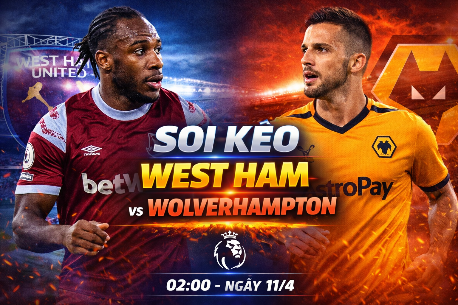 Soi kèo West Ham vs Wolverhampton, 2h ngày 11/4 – Premier League
