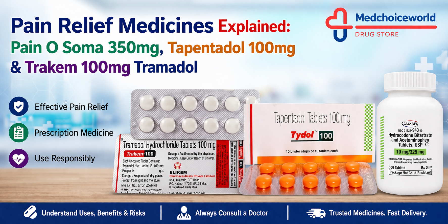 Pain Relief Medicines Explained: Pain O Soma 350mg, Tapentadol 100mg & Trakem 100mg Tramadol – Site Title