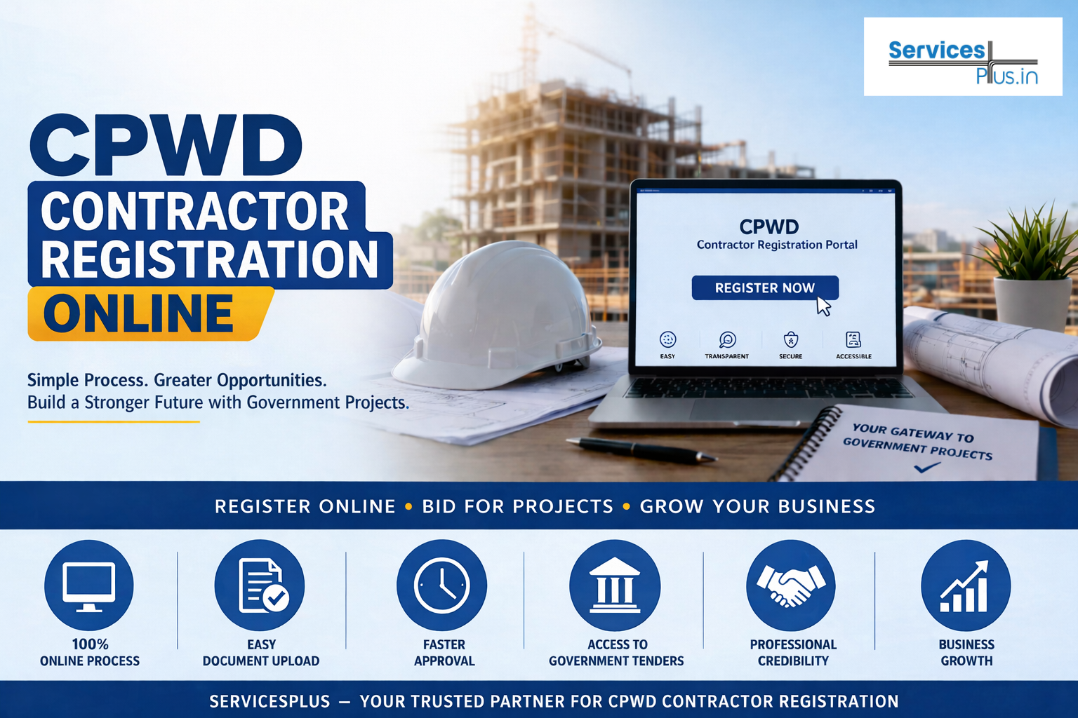 How to Get the CPWD contractor registration online for Hassle-Free Approval  – Services Plus