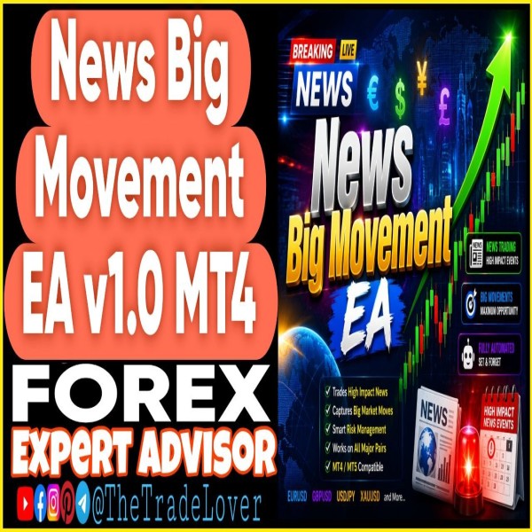 News Big Movement EA v1.0 MT4 (Works on Build 1471) | Forex Robot | MT4 Expert Advisor - The Trade Lovers