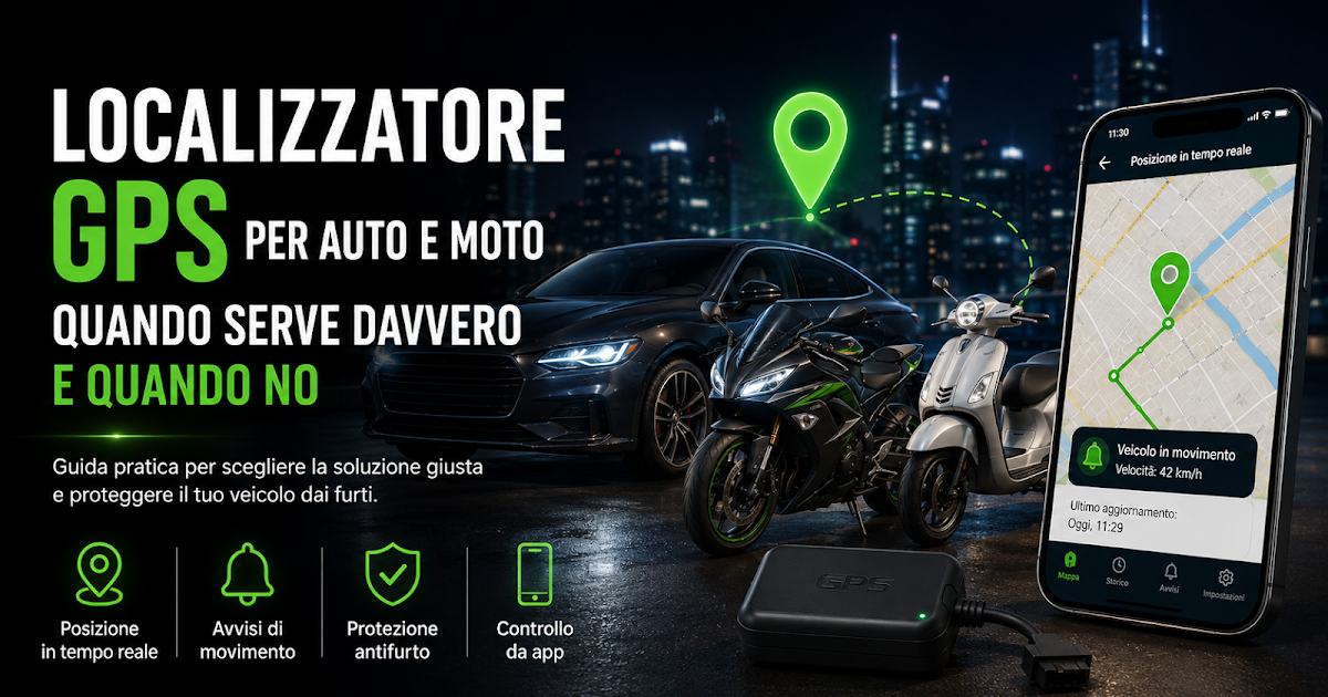 Localizzatore GPS per auto e moto: quando serve davvero e quando no