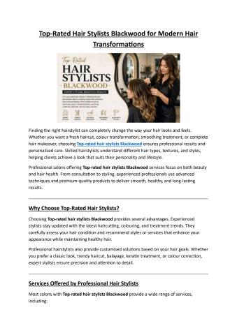 Top-Rated Hair Stylists Blackwood - Urban Spirit Hair