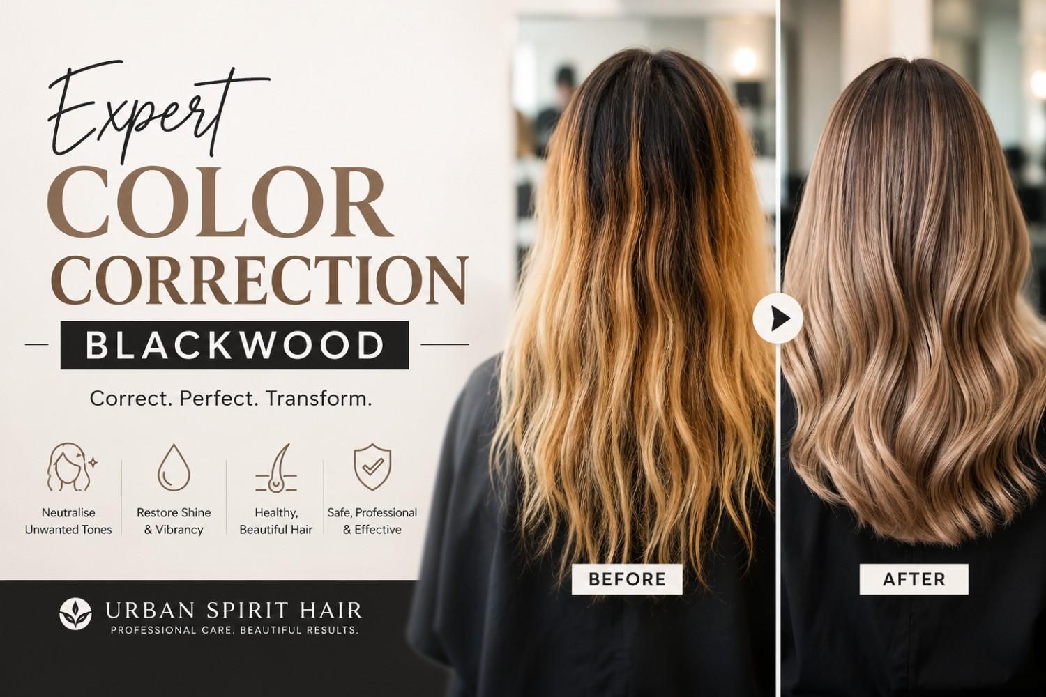 Expert Color Correction Blackwood: Achieve Flawless and Healthy Hair Colour - Urban Spirit Hair
