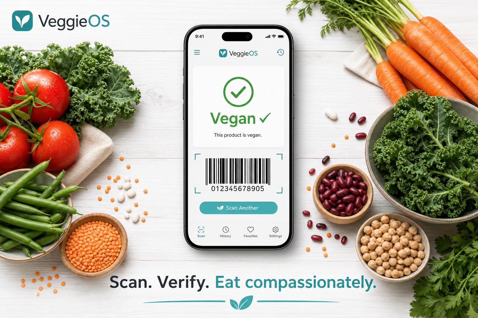 Recettes vegan, menu de la semaine & scanner — VeggieOS