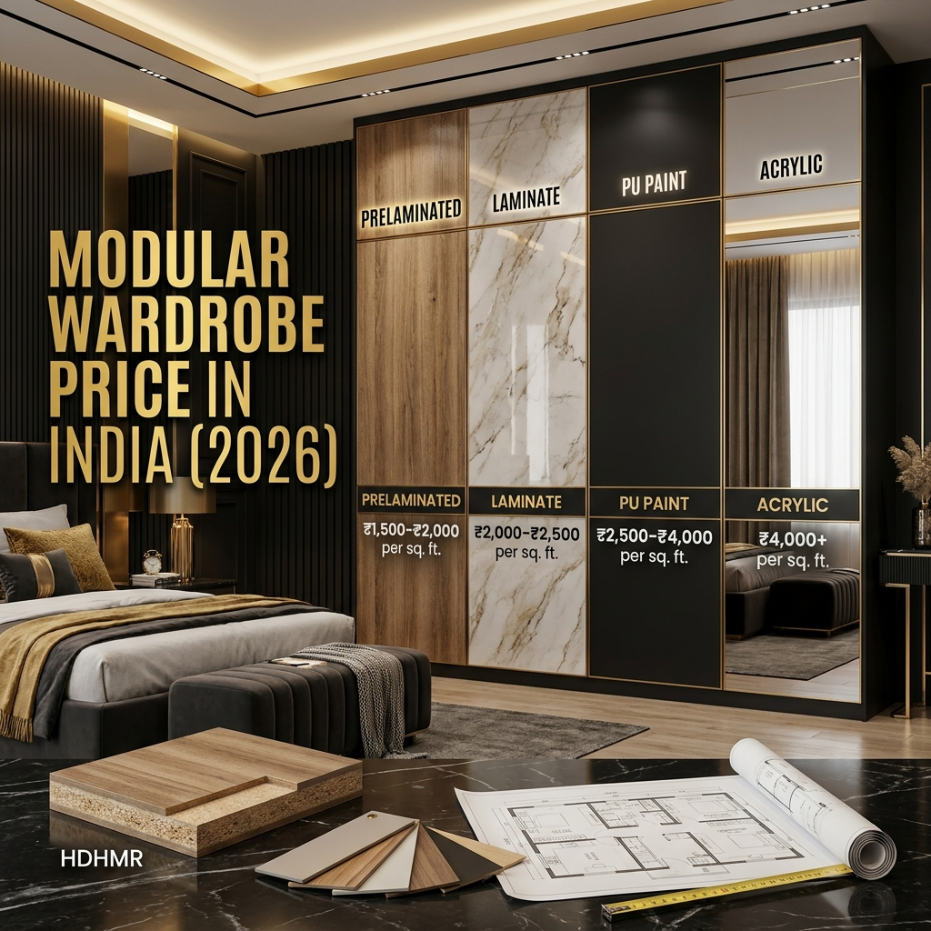 Modular Wardrobe Price in India: Finish & Material Guide 2026 – Heera Moti