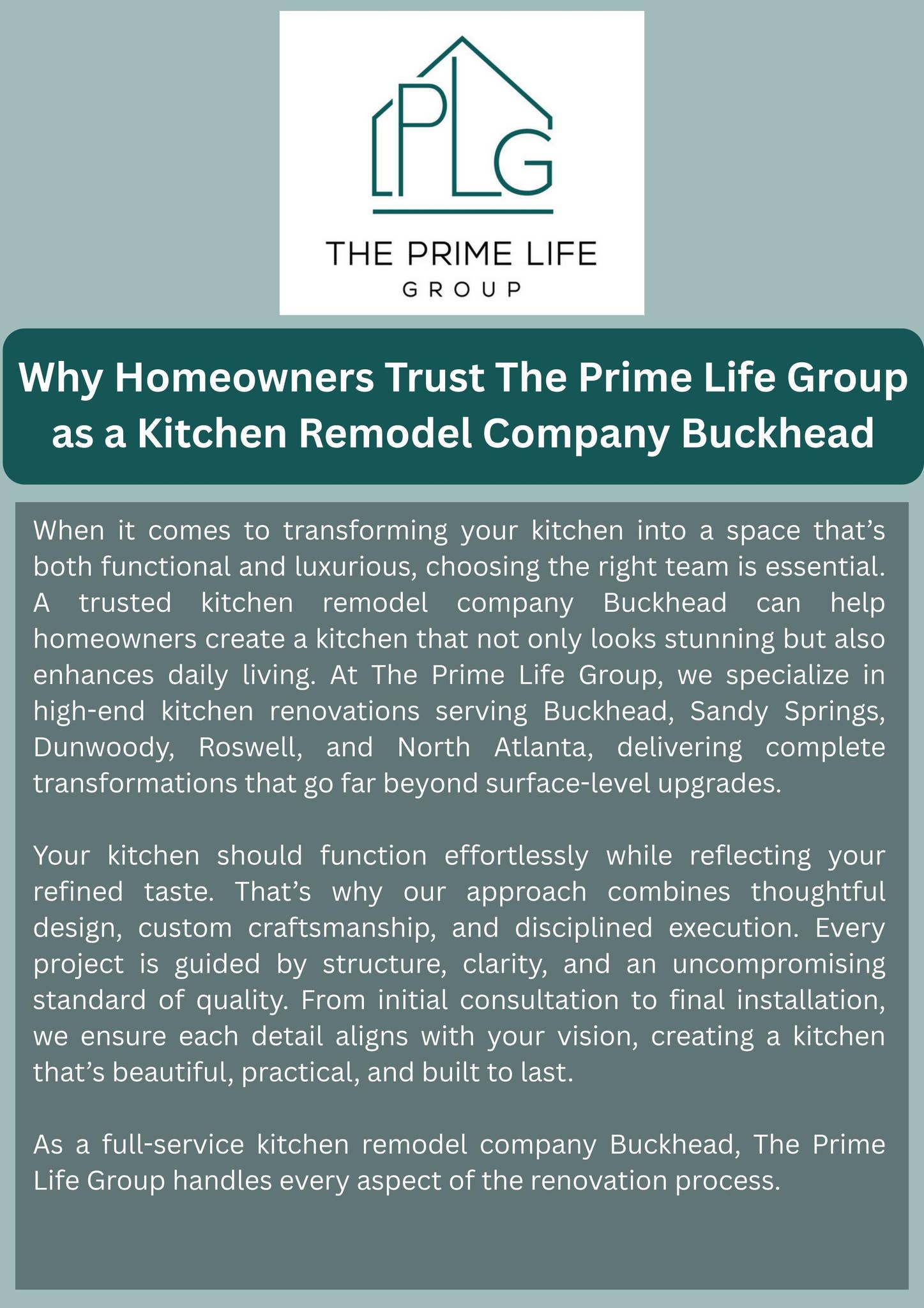 Why Homeowners Trust The Prime Life Group as a Kitchen Remodel Company Buckhead by The Prime Life Group - Issuu