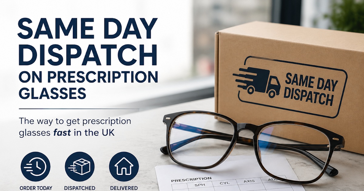 Same Day Dispatch on Prescription Glasses. The way to Get Prescription Glasses in the UK