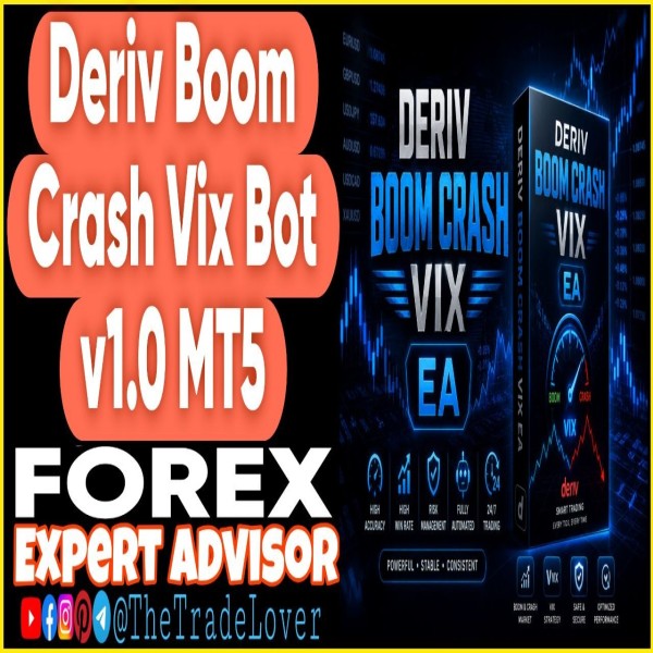 Deriv Boom Crash Vix Bot EA v1.0 MT5 (Works on Build 5836) | Forex Robot | MT5 Expert Advisor - The Trade Lovers