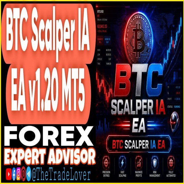 BTC Scalper IA EA v1.20 MT5 + Presets (Works on Build 5836) | Forex Robot | MT5 Expert Advisor - The Trade Lovers