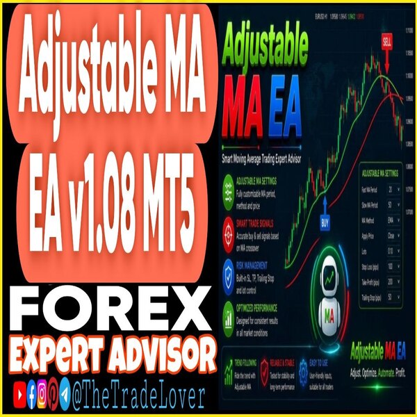 Adjustable MA EA v1.08 MT5 (Works on Build 5836) | Forex Robot | MT5 Expert Advisor - The Trade Lovers