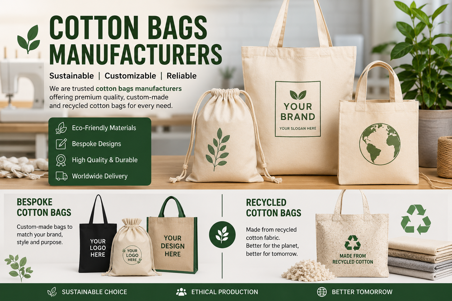 Cotton Bags Manufacturers: Bespoke and Recycled Options for Businesses – Cotton Bag Factory